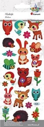 Titanum, naklejki wypukłe, miękkie zwierzątka, 21 szt.