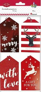 Titanum, zawieszki prezentowe, Boże Narodzenie, czerwone, 20 szt.