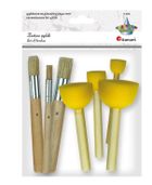 Titanum, zestaw pędzle szczecinowe, okrągłe + gąbkowe