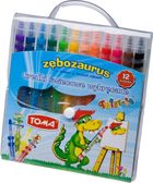Toma, Twist-it, kredki świecowe wykręcane, zębozaurus, 12 kolorów