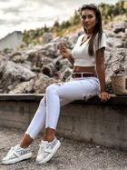 Top damski, ecru, Mayflies