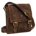 Torba listonoszka, brązowa, skórzana, Peterson