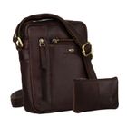 Torba listonoszka, brązowa, skórzana, Peterson