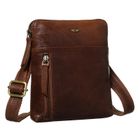 Torba listonoszka, brązowa, skórzana, Peterson