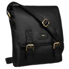 Torba listonoszka, czarna, skórzana, Peterson