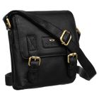 Torba listonoszka, czarna, skórzana, Peterson