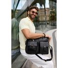 Torba na laptopa, czarna, skórzana, 13,3", Peterson