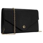 Torebka kopertówka, czarna, brokatowa, Rovicky