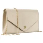 Torebka kopertówka, złota, skóra ekologiczna, Rovicky