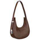 Torebka listonoszka, bagietka, brązowa, skóra ekologiczna, Peterson