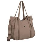 Torebka shopper, beżowa, poliester, Peterson