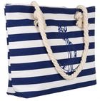 Torebka shopper, biało-granatowa, plażowa