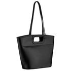 Torebka shopper, czarna, skóra ekologiczna, Peterson