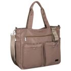 Torebka shopper, na laptopa, beżowa, Peterson