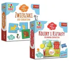 Trefl, ABC Malucha, Zwierzaki, gra edukacyjna + Kolory i kształty, układanka, zestaw promocyjny