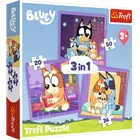 Trefl, Bluey, Poznaj Bluey, puzzle 3w1