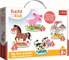 Trefl, Bobaski i Miś, Baby Classic, puzzle 4w1