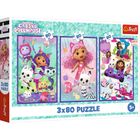 Trefl, Koci Domek Gabi, Kolorowe dni Gabby, puzzle, 3-80 elementów