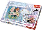 Trefl, Kraina Lodu, Urodziny Anny, puzzle, 70 elementów + mazak