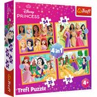 Trefl, Księżniczki Disneya, Bajkowe historie, puzzle 4w1, 207 elementów