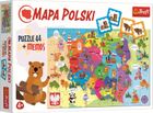 Trefl, Mapa Polski, puzzle + gra memory, 44 elementy