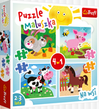 Trefl, Na wsi, puzzle 4w1, 24 elementy