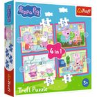 Trefl, Peppa uwielbia przygody, puzzle 4w1