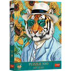 Trefl, Premium Plus, Pets as Art, Pan Tygrys i Słoneczniki, puzzle, 500 elementów