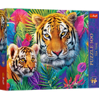 Trefl, Premium Plus, Tea Time, Tygrysy w dżungli, puzzle, 500 elementów