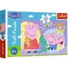 Trefl, Świnka Peppa, Szczęśliwa świnka, puzzle, 60 elementów