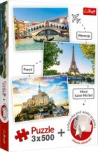 Trefl, Wenecja, Paryż, Mont Saint-Michel, puzzle, 3-500 elementów