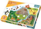 Trefl, Zwierzątka i ich domki, puzzle maxi, 15 elementów