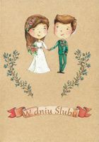 Trend, kartka okolicznościowa, Ślub kraft