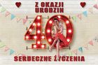 Trend, zaproszenie, urodziny 40, 10 szt.