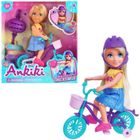 Trifox, lalka dziewczynka z kaskiem, na rowerze