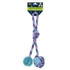 Trik&Roll, zabawka dla psa, szarpak z piłką, 2 stronny, niebieski, 34 cm