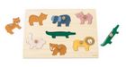 Trixie Baby, drewniana układanka z rączką, zwierzęta, 7 elementów