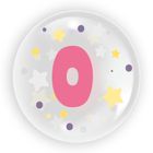 Tuban, balon, cyfra 0, różowa, 45 cm