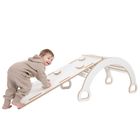 tupti.wood, 2w1: duży bujak montessori + duża zjeżdżalnia, chmurki