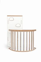 tupti.wood, 3w1: mały bujak montessori + mała zjeżdżalnia, chmurki + blat, szary