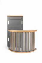 tupti.wood, 3w1: mały bujak montessori + mała zjeżdżalnia, drabinka + blat, szary