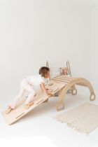 tupti.wood, duży bujak montessori + duża zjeżdżalnia, chmurki, naturalny