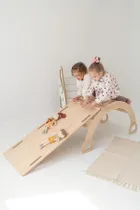 tupti.wood, duży bujak montessori + duża zjeżdżalnia, drabinka, naturalny