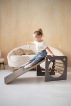 tupti.wood, kostka wielozadaniowa + mała zjeżdżalnia, drabinka, szara