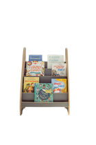 tupti.wood, mini biblioteczka montessori, szara