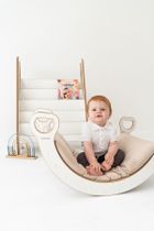 tupti.wood, poduszka do bujaka montessori, materac do małego bujaka, beżowy