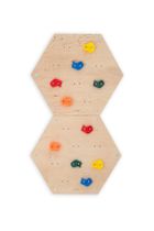 tupti.wood, ścianka wspinaczkowa, modułowa, heksagon, plaster miodu, 2 moduły