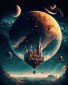 Twoje Hobby, malowanie po numerach, czarne płótno, Kosmiczny