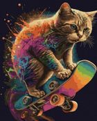 Twoje Hobby, malowanie po numerach, czarne płótno, Kotek na