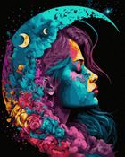 Twoje Hobby, malowanie po numerach, czarne płótno, Księżycowa..